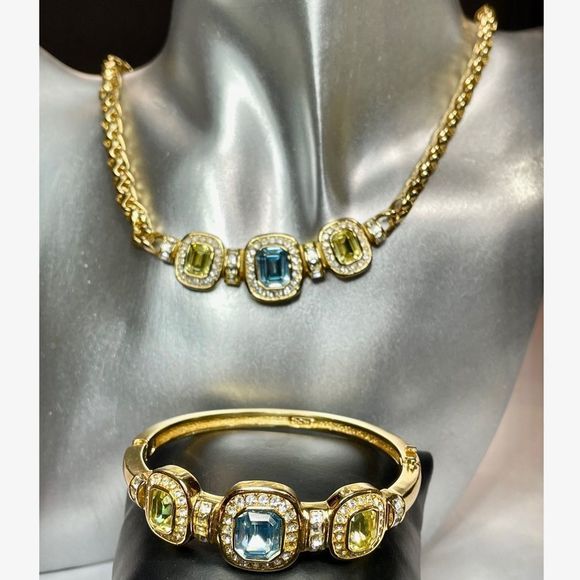Christian Dior Yellow Gold Tone Matching Jewelry Set - Picture 1 of 13